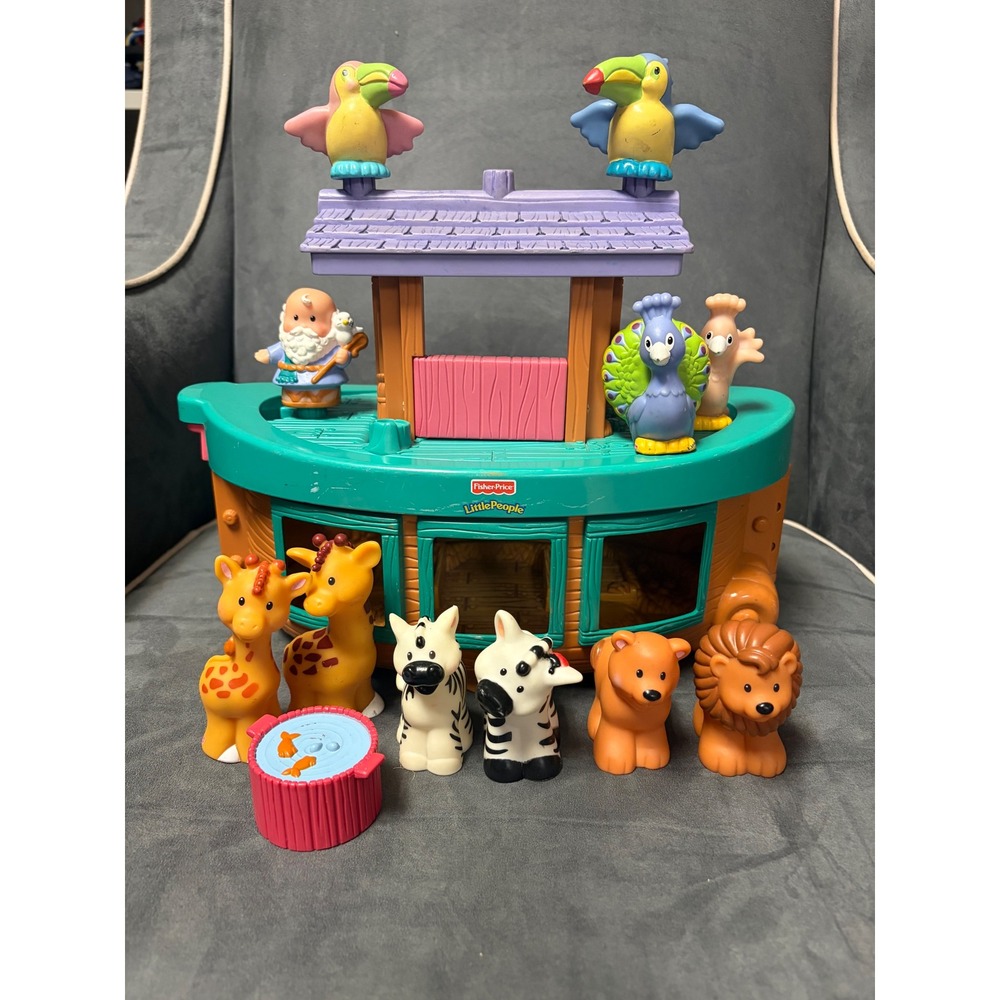 Vintage Fisher Price Little People Noah's Ark Playset Animal sets Noah Figures